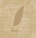 Vintage feather on grunge background Royalty Free Stock Photo