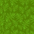 Vintage fern leaf seamless wild forest pattern green background