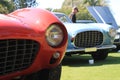 Vintage Ferrari lineup close up front view 01 Royalty Free Stock Photo