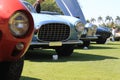 Vintage Ferrari lineup close up front view 02 Royalty Free Stock Photo