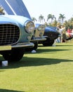 Vintage Ferrari lineup close up front view 04 Royalty Free Stock Photo