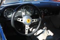 Vintage ferrari sports car interior close up Royalty Free Stock Photo