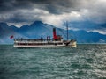 Vintage ferry boat in Queenstown, New Zealand