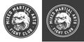 Vintage fight club monochrome round label