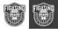 Vintage fighting monochrome badge