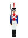 Vintage figure of a military tin soldier. retro toy. flat vector illustration Royalty Free Stock Photo