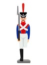 Vintage figure of a military tin soldier. retro toy. flat vector illustration Royalty Free Stock Photo