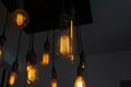 Vintage Filament Light bulb decoration made with a cheese grater Royalty Free Stock Photo