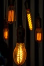 Vintage Filament Light bulb decoration made with a cheese grater Royalty Free Stock Photo