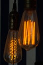 Vintage Filament Light bulb decoration made with a cheese grater Royalty Free Stock Photo