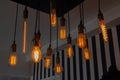 Vintage Filament Light bulb decoration made with a cheese grater Royalty Free Stock Photo