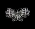 Vintage filigree silver brooch Butterfly