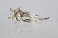 Vintage filigree silver brooch Flower Edelweiss