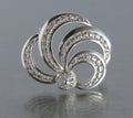 Vintage filigree silver brooch