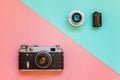 Vintage Film Camera And Accessories Royalty Free Stock Photo