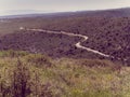 Vintage Film look image of a winding road in Mesa Verde National Park - Colorado USA Royalty Free Stock Photo