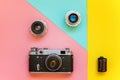 Vintage Film Camera And Accessories Royalty Free Stock Photo