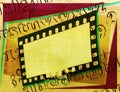 Vintage film strip frame with alphabet letters. Royalty Free Stock Photo