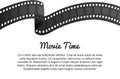 Vintage film strip roll. Movie entertainment and recreation. Retro cinema. Filmmaking and video cassette for Hollywood