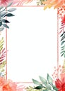 Vintage Filmstrip Frame watercolor border on white background