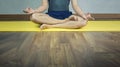 Vintage filtered on man doing yoga lotus position on mat Royalty Free Stock Photo