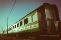 Vintage filtered old train,retro style. Royalty Free Stock Photo