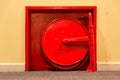 Vintage Fire Hose in Alcove