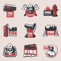 Vintage Fire Protection Logos Set