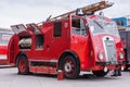 Vintage fire truck outside Riverside Museum, Glasgow, Scotland U Royalty Free Stock Photo