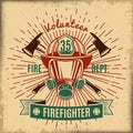 Vintage Firefighting Label Royalty Free Stock Photo