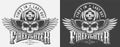 Vintage fireman monochrome prints