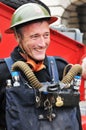 Vintage fireman portrait