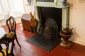 Vintage fireplace in an old dutch house Royalty Free Stock Photo