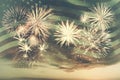 Vintage fireworks and flag of America Royalty Free Stock Photo