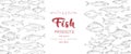 The cover template of the booklet of fish products and seafood. Royalty Free Stock Photo