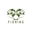 Vintage fishing vector design template Royalty Free Stock Photo