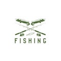 Vintage fishing vector design template Royalty Free Stock Photo