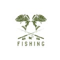 Vintage fishing vector design template Royalty Free Stock Photo