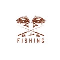 Vintage fishing vector design template Royalty Free Stock Photo