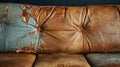 Vintage Flannel Couch: Capturing The Rustic Charm Of Worn Leather And Peeling Paint