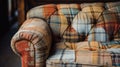 Vintage Flannel Couch: Rustic Charm In A Colorful Plaid Pattern