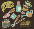 Vintage flat gardening vector