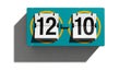 Vintage flip clock display showing the numbers 12 10 Royalty Free Stock Photo
