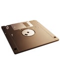 A vintage floppy disk storage medium with a square casing and magnetic media inside Royalty Free Stock Photo