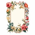 Vintage Floral Artwork In An Elegant Decorative Frame Royalty Free Stock Photo