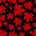 Vintage floral autumn (fall) seamless pattern with maple leaves Royalty Free Stock Photo