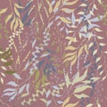Vintage floral background with beige leaves. Burgundy texture for fabrics and tiles