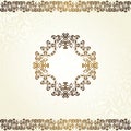 Vintage floral background with frame in gold Royalty Free Stock Photo