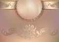 Vintage floral background with pearls and ornament Royalty Free Stock Photo