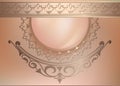 Vintage floral background with pearls and ornament Royalty Free Stock Photo